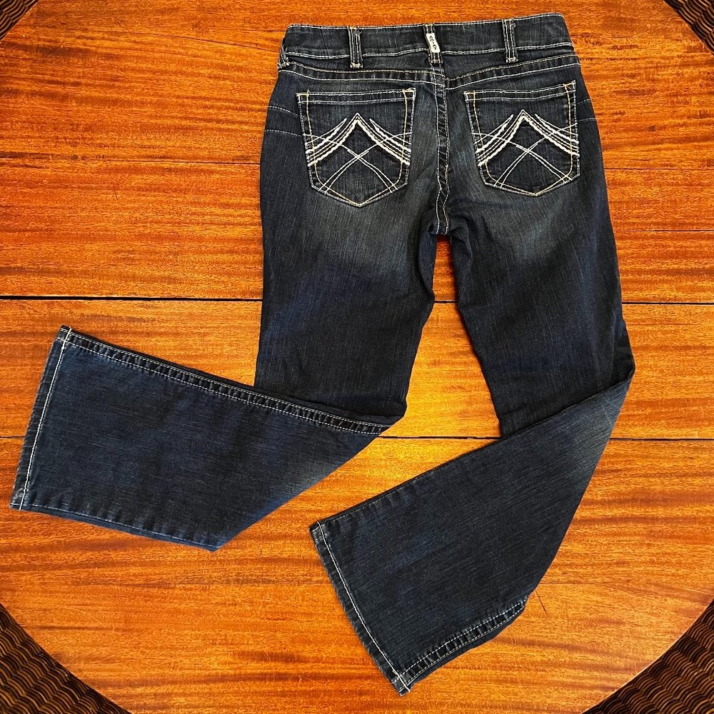 Ariat R.E.A.L. Mid Rise Stretch Entwined Boot-Cut Jean - size 31R